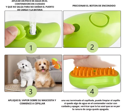 Cepillo de vapor peine para gatos perros spray