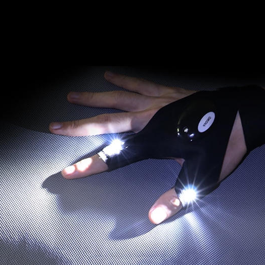 Guantes luz led linterna