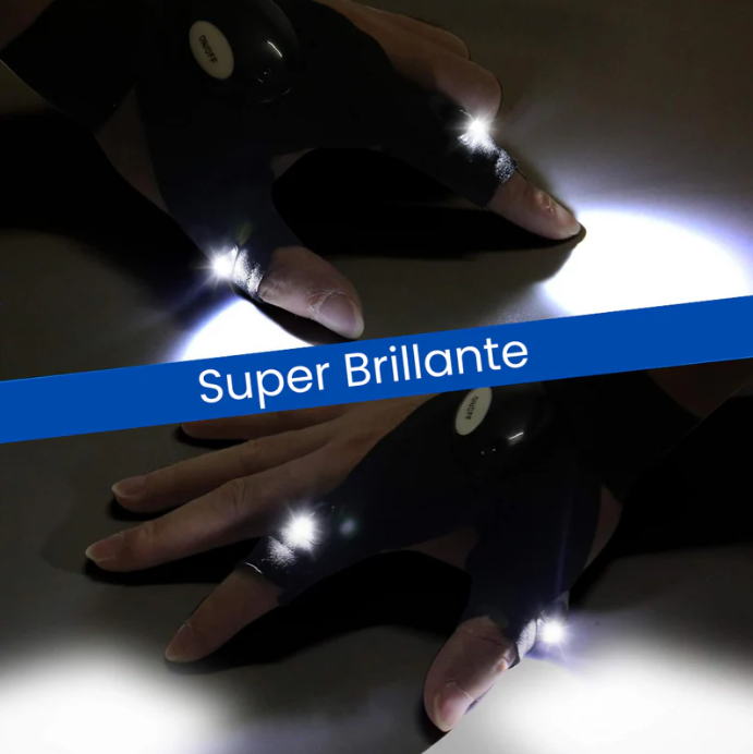 Guantes luz led linterna