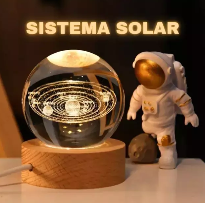 Lampara esfera de cristal sistema solar