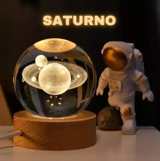 Lampara esfera de cristal saturno